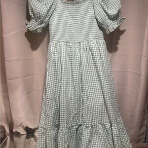 Altar'd State Green Gingham Dress